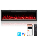 Smart WiFi Electric Fireplace Wall Mounted & Recessed 750W/1500W Heater by LJGDeals