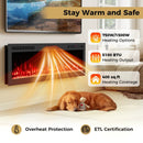 Smart WiFi Electric Fireplace Wall Mounted & Recessed 750W/1500W Heater by LJGDeals