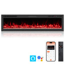 Smart WiFi Electric Fireplace Wall Mounted & Recessed 750W/1500W Heater by LJGDeals