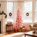 Snow Flocked 7 FT Artificial Pink Xmas Tree with 635 Branch Tips by LJGDeals