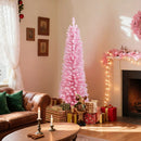 Snow Flocked 7 FT Artificial Pink Xmas Tree with 635 Branch Tips by LJGDeals