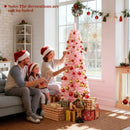 Snow Flocked 7 FT Artificial Pink Xmas Tree with 635 Branch Tips by LJGDeals