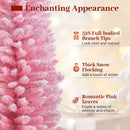 Snow Flocked 7 FT Artificial Pink Xmas Tree with 635 Branch Tips by LJGDeals