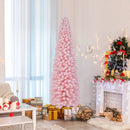 Snow Flocked 7 FT Artificial Pink Xmas Tree with 635 Branch Tips by DirectDeals