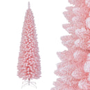 Snow Flocked 7 FT Artificial Pink Xmas Tree with 635 Branch Tips by DirectDeals