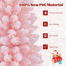 Snow Flocked 7 FT Artificial Pink Xmas Tree with 635 Branch Tips by LJGDeals