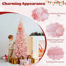 Snow Flocked 7 FT Artificial Pink Xmas Tree with 635 Branch Tips by LJGDeals