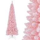 Snow Flocked 7 FT Artificial Pink Xmas Tree with 635 Branch Tips by DirectDeals