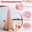 Snow Flocked 7 FT Artificial Pink Xmas Tree with 635 Branch Tips by DirectDeals