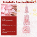 Snow Flocked 7 FT Artificial Pink Xmas Tree with 635 Branch Tips by LJGDeals
