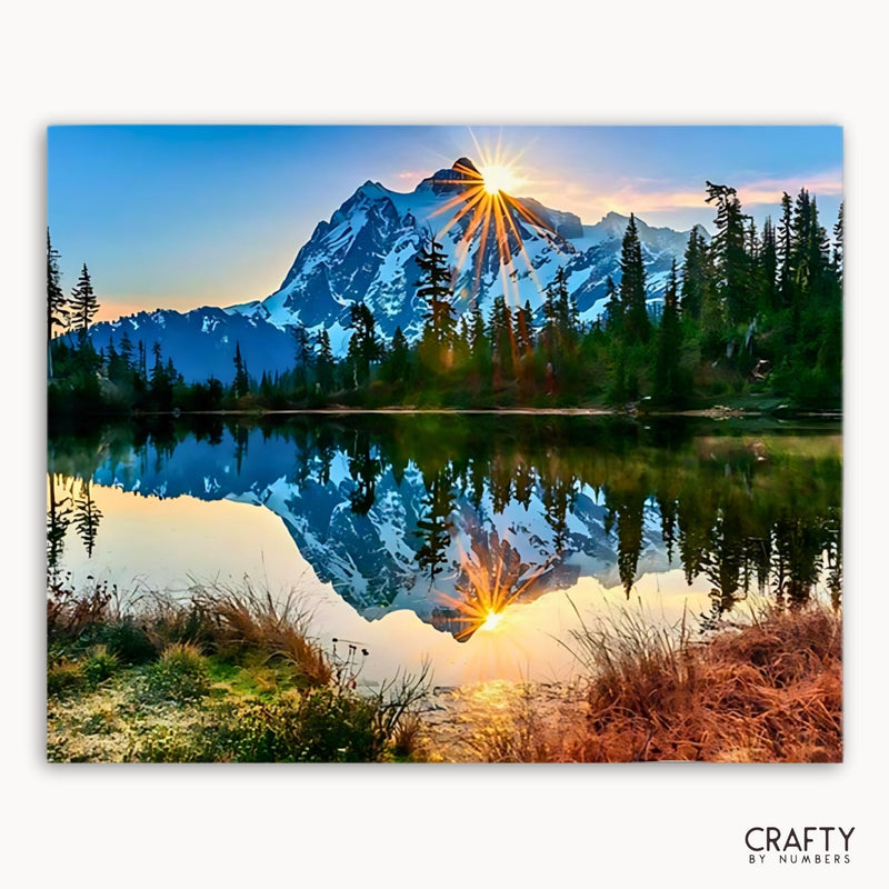 Snow Sunset Mountain