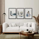 Winter Nature Set of 3 Wall Art Pine Forest Decor by Wall Art Set