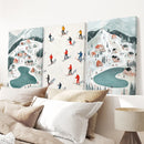Festive Holiday Home Decor Christmas Village Set by Wall Art Set