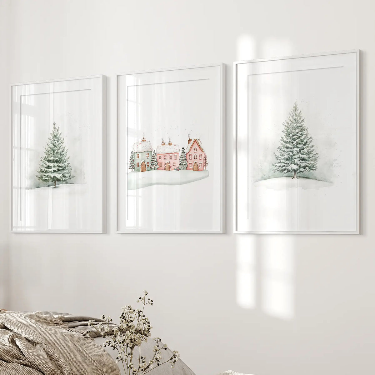 Winter Evergreen Tree Xmas Decor Wall Art Posters, photo 6 of 10