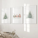Winter Evergreen Tree Xmas Decor Wall Art Posters by Wall Art Set