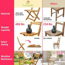 Tranquillo Anya Solid Wood Folding Chairs - Set of 2 Acacia Wood