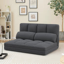 Floor Sofa Bed with 6 Positions Adjustable Backrest Skin-friendly Velvet Cover by LJGDeals