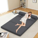 Floor Sofa Bed with 6 Positions Adjustable Backrest Skin-friendly Velvet Cover by LJGDeals