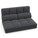 Floor Sofa Bed with 6 Positions Adjustable Backrest Skin-friendly Velvet Cover by LJGDeals