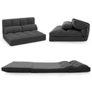 Floor Sofa Bed with 6 Positions Adjustable Backrest Skin-friendly Velvet Cover by LJGDeals