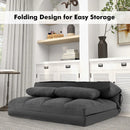Floor Sofa Bed with 6 Positions Adjustable Backrest Skin-friendly Velvet Cover by LJGDeals