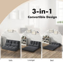 Floor Sofa Bed with 6 Positions Adjustable Backrest Skin-friendly Velvet Cover by LJGDeals