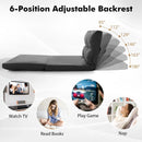 Floor Sofa Bed with 6 Positions Adjustable Backrest Skin-friendly Velvet Cover by LJGDeals
