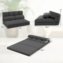 Floor Sofa Bed with 6 Positions Adjustable Backrest Skin-friendly Velvet Cover by LJGDeals