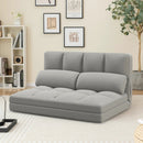 Floor Sofa Bed with 6 Positions Adjustable Backrest Skin-friendly Velvet Cover by LJGDeals