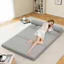 Floor Sofa Bed with 6 Positions Adjustable Backrest Skin-friendly Velvet Cover by LJGDeals