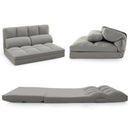Floor Sofa Bed with 6 Positions Adjustable Backrest Skin-friendly Velvet Cover by LJGDeals