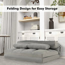 Floor Sofa Bed with 6 Positions Adjustable Backrest Skin-friendly Velvet Cover by LJGDeals