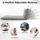 Floor Sofa Bed with 6 Positions Adjustable Backrest Skin-friendly Velvet Cover by LJGDeals