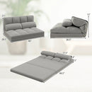 Floor Sofa Bed with 6 Positions Adjustable Backrest Skin-friendly Velvet Cover by LJGDeals
