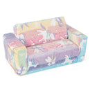 2-in-1 Flip Out Kids Sofa Chair with Detachable Flannel Fabric Cover and Glowing Patterns-Color by LJGDeals