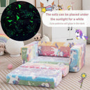 2-in-1 Flip Out Kids Sofa Chair with Detachable Flannel Fabric Cover and Glowing Patterns-Color by LJGDeals