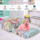 2-in-1 Flip Out Kids Sofa Chair with Detachable Flannel Fabric Cover and Glowing Patterns-Color by LJGDeals