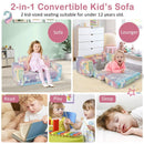 2-in-1 Flip Out Kids Sofa Chair with Detachable Flannel Fabric Cover and Glowing Patterns-Color by LJGDeals