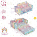 2-in-1 Flip Out Kids Sofa Chair with Detachable Flannel Fabric Cover and Glowing Patterns-Color by LJGDeals