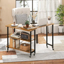 360° Rotating Sofa Side Table with 2-Tier Storage Shelves by LJGDeals
