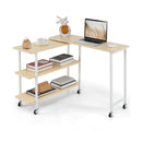 360° Rotating Sofa Side Table with 2-Tier Storage Shelves by LJGDeals