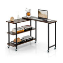 360° Rotating Sofa Side Table with 2-Tier Storage Shelves by LJGDeals