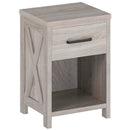 Nightstand with Drawer and Shelf-Antique Brush White by LJGDeals