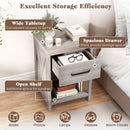 Nightstand with Drawer and Shelf-Antique Brush White