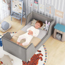 Soft Velvet Fabric Toddler Bed Frame with Safety Rails by LJGDeals