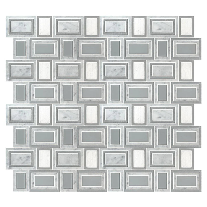 MSI Soho Stax Glass and Stone Mosaic Tile 11.22"x12"