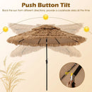 10 Feet Hawaiian Style Solar Lighted Thatched Tiki Patio Umbrella by LJGDeals