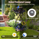 Solar Outdoor Bird Bath Feeder Combo with Flower Planter Pedestal and Solar Lights by LJGDeals