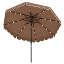 9.3 Feet Solar Patio Umbrella with 24 LED Lights Vented Top and Ruffles-Beige by LJGDeals