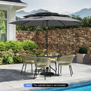 10 Feet Solar Patio Umbrella with 32 LED Lights 3-Tier Vented Top by LJGDeals